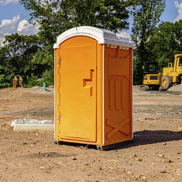 how often are the portable restrooms cleaned and serviced during a rental period in Hornbeck